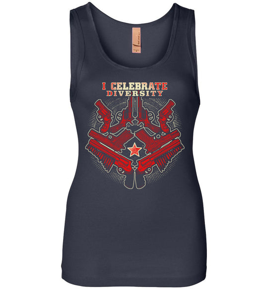 I Celebrate Diversity - Pro Gun Tactical Women's Tank Top - Navy