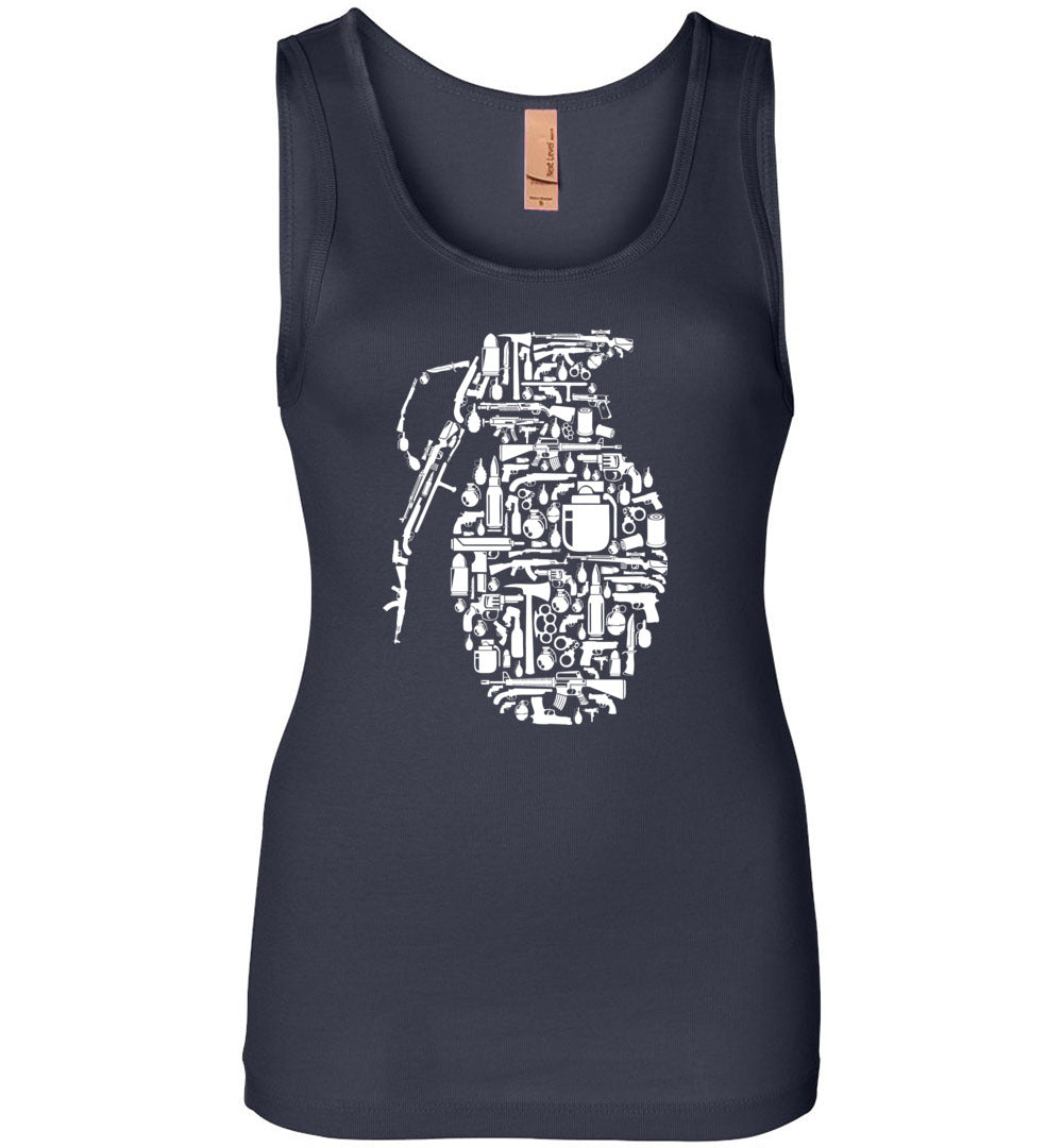 Grenade Made of Guns - Women's Shooting Tank Top - Navy