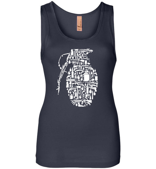 Grenade Made of Guns - Women's Shooting Tank Top - Navy