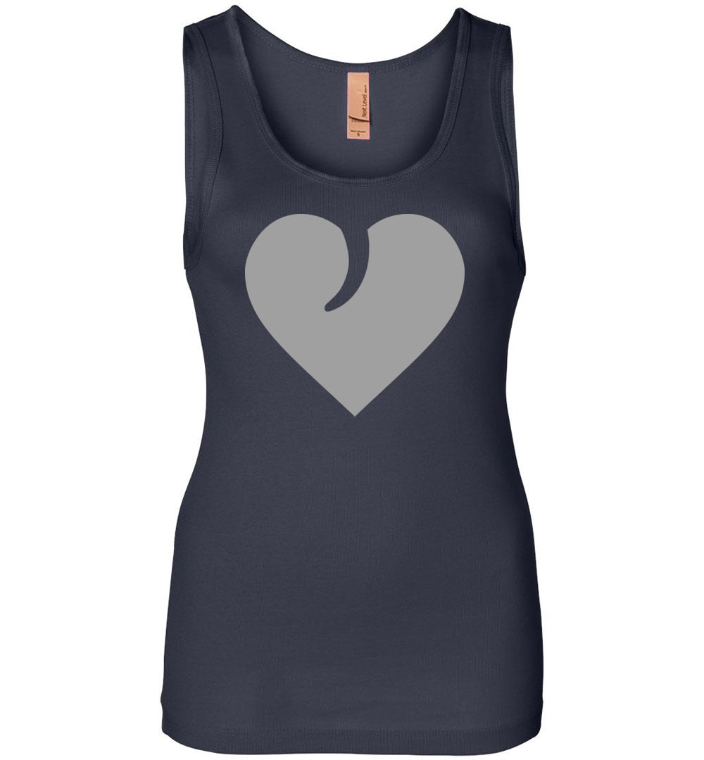 I Love Guns, Heart and Trigger - Ladies 2nd Amendment Apparel - Navy Tank Top