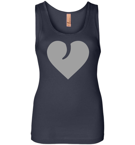 I Love Guns, Heart and Trigger - Ladies 2nd Amendment Apparel - Navy Tank Top