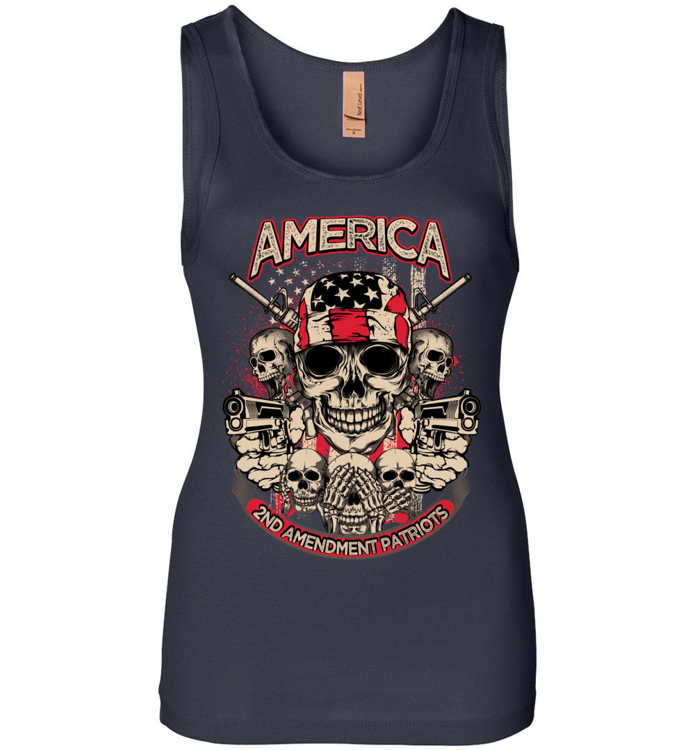 2nd Amendment Patriots - Pro Gun Women's Apparel - Navy Tank Top