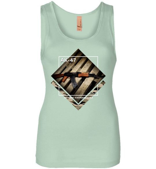 AK-47 Rifle - Tactical Ladies Apparel - Mint Tank Top