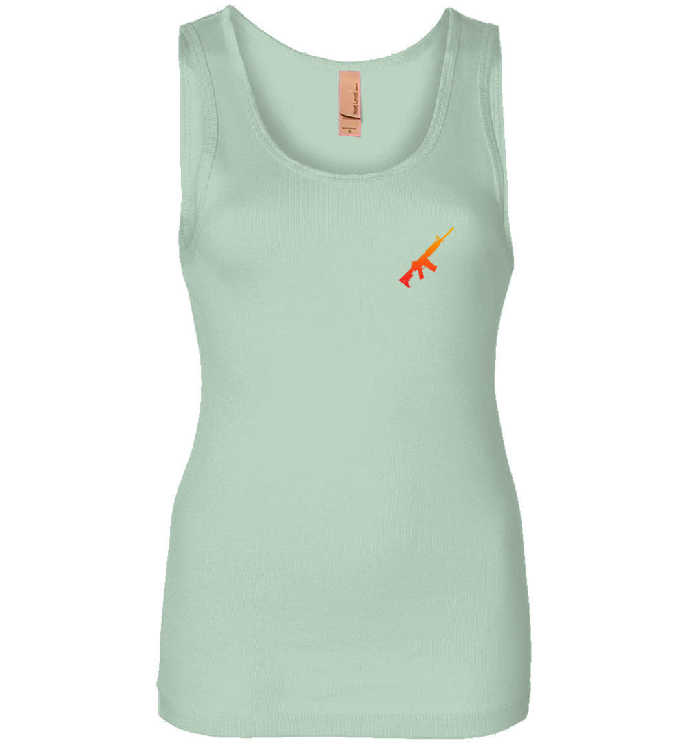 AR-15 Rifle Silhouette Firearm Women's Tank Top - Mint