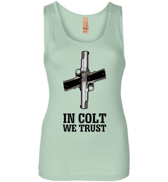 In Colt We Trust - Women's Pro Gun Clothing - Mint Tank Top
