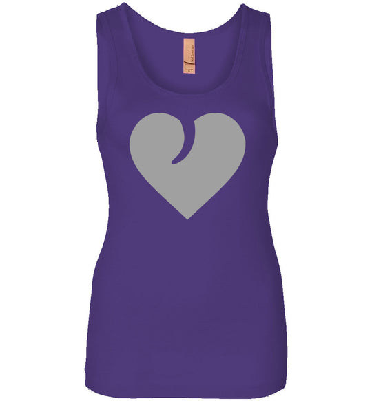 I Love Guns, Heart and Trigger - Ladies 2nd Amendment Apparel - Purple Tank Top