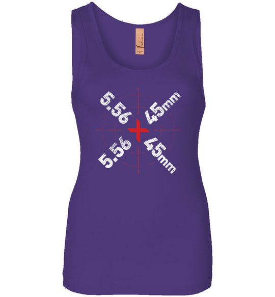 5.56 x 45mm Caliber Ammo AR-15 Shooting Gun Women's Tank Top - Purple
