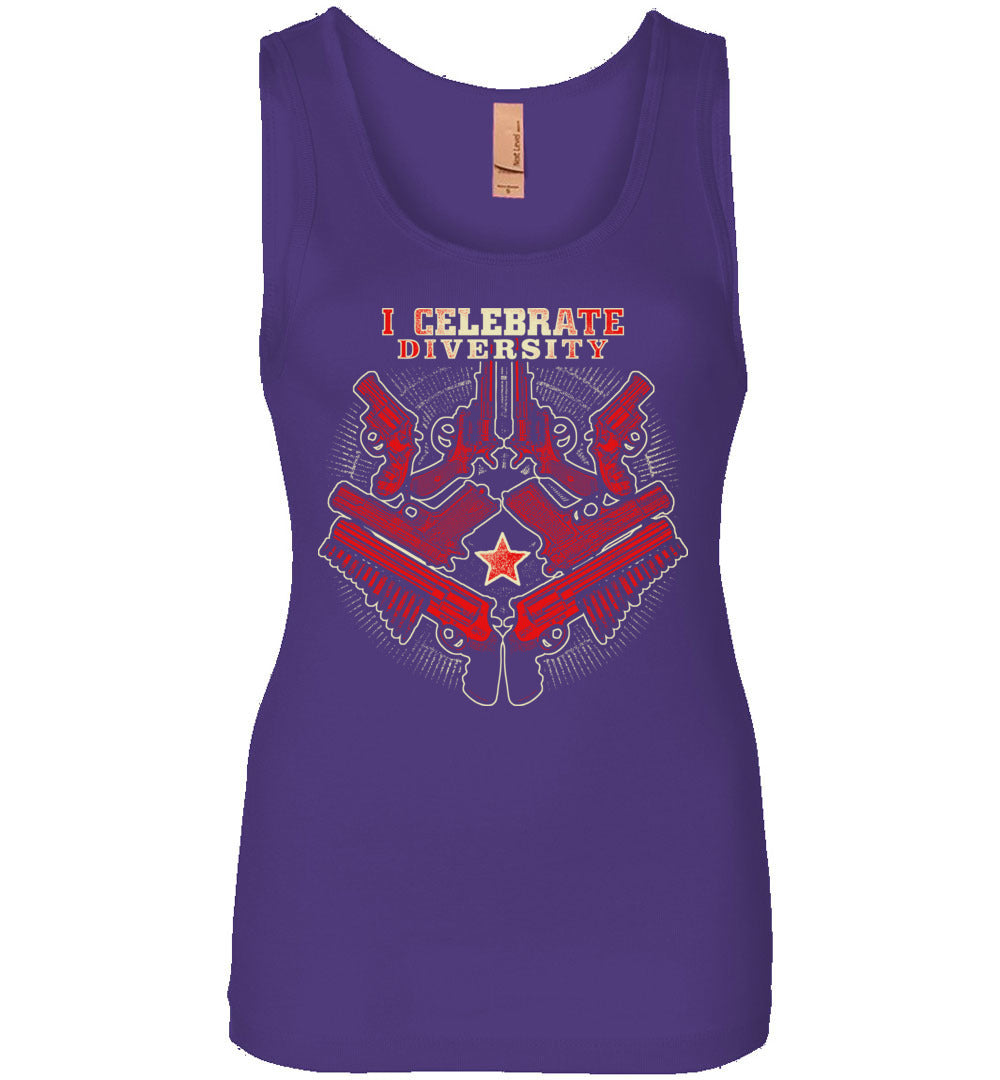I Celebrate Diversity - Pro Gun Tactical Women's Tank Top - Purple