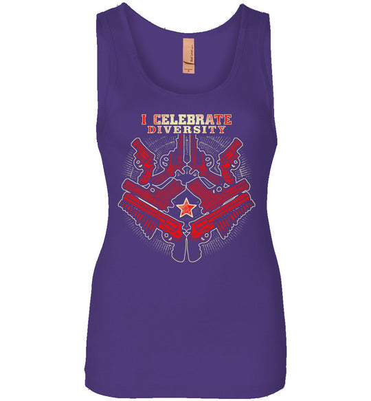 I Celebrate Diversity - Pro Gun Tactical Women's Tank Top - Purple