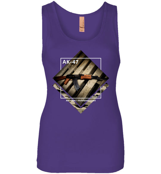 AK-47 Rifle - Tactical Ladies Apparel - Purple Tank Top