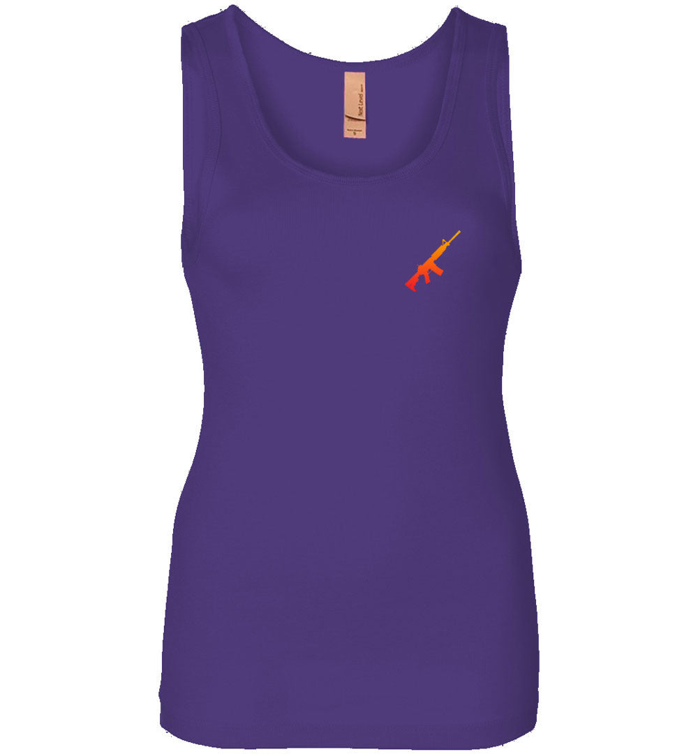 AR-15 Rifle Silhouette Firearm Women's Tank Top - Purple