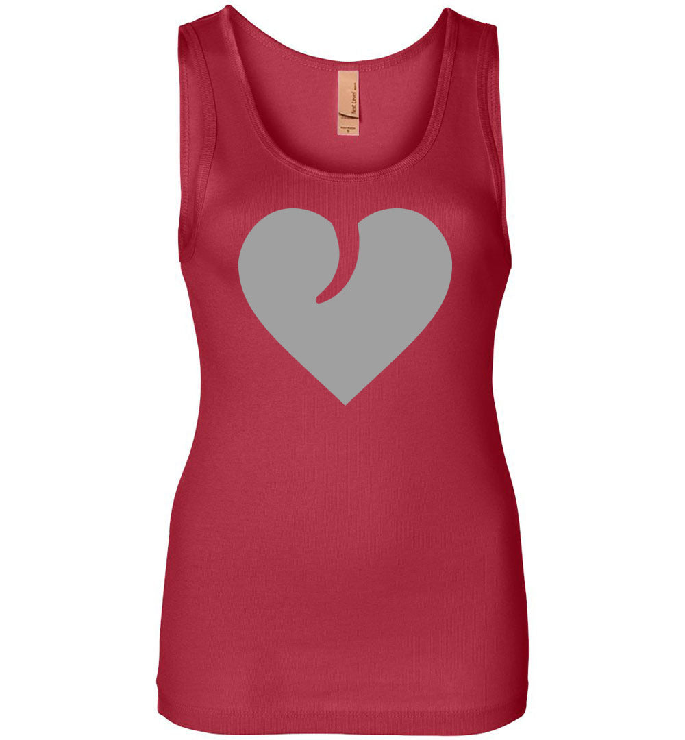 I Love Guns, Heart and Trigger - Ladies 2nd Amendment Apparel - Red Tank Top
