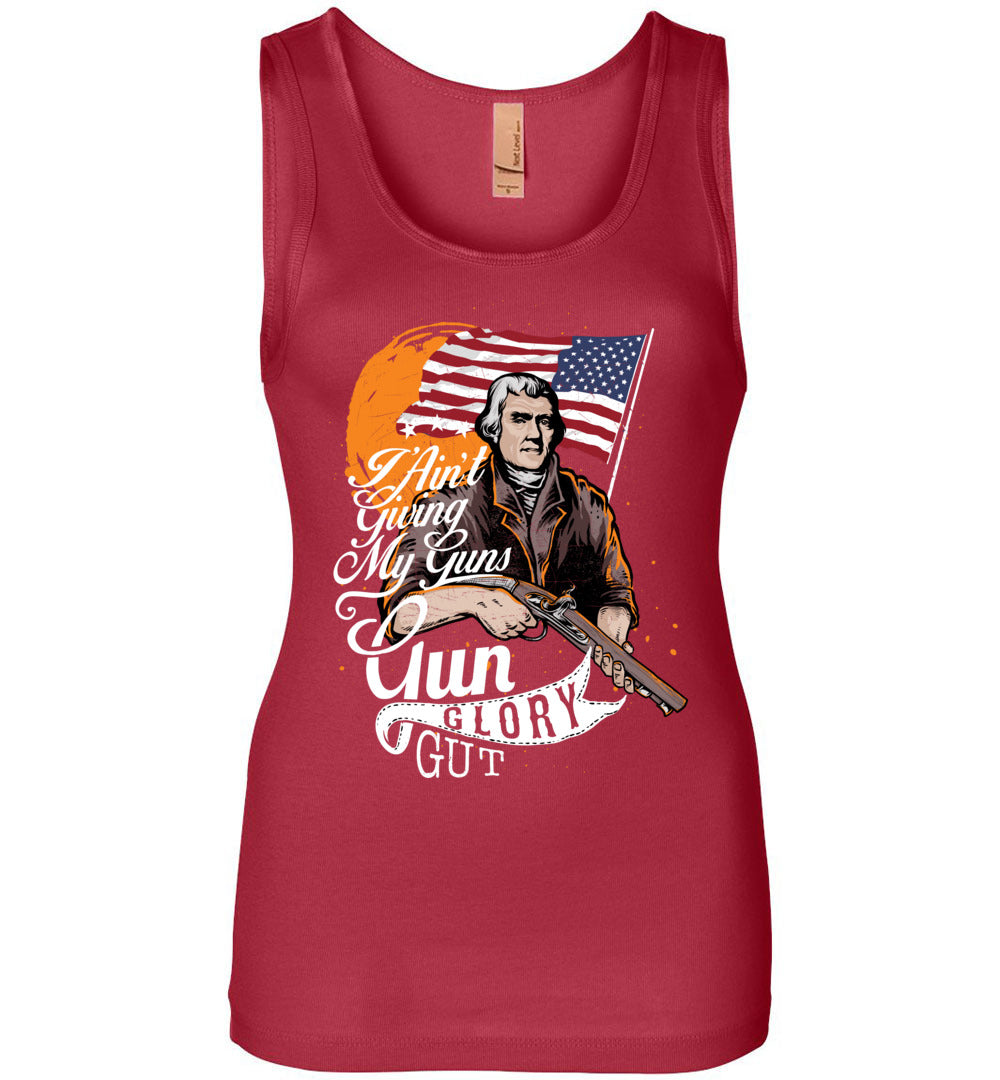 I Ain't Giving My Guns - Ladies 2nd Amendment Tank Top - Red