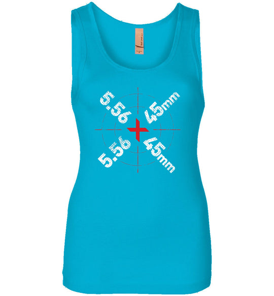 5.56 x 45mm Caliber Ammo AR-15 Shooting Gun Women's Tank Top - Turquoise