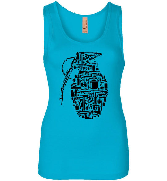 Grenade Made of Guns - Women's Shooting Tank Top - Turquoise