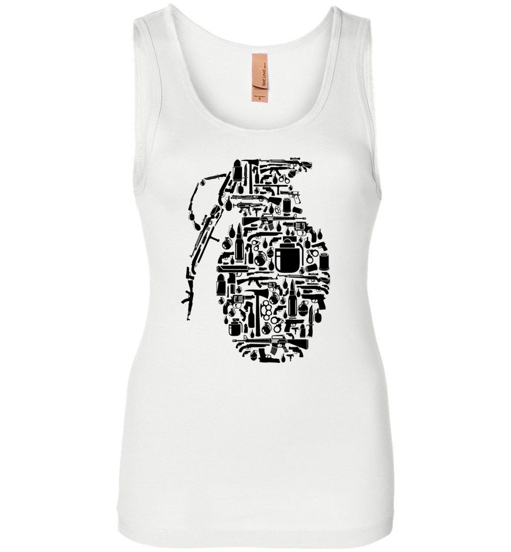 Grenade Made of Guns - Women's Shooting Tank Top - White