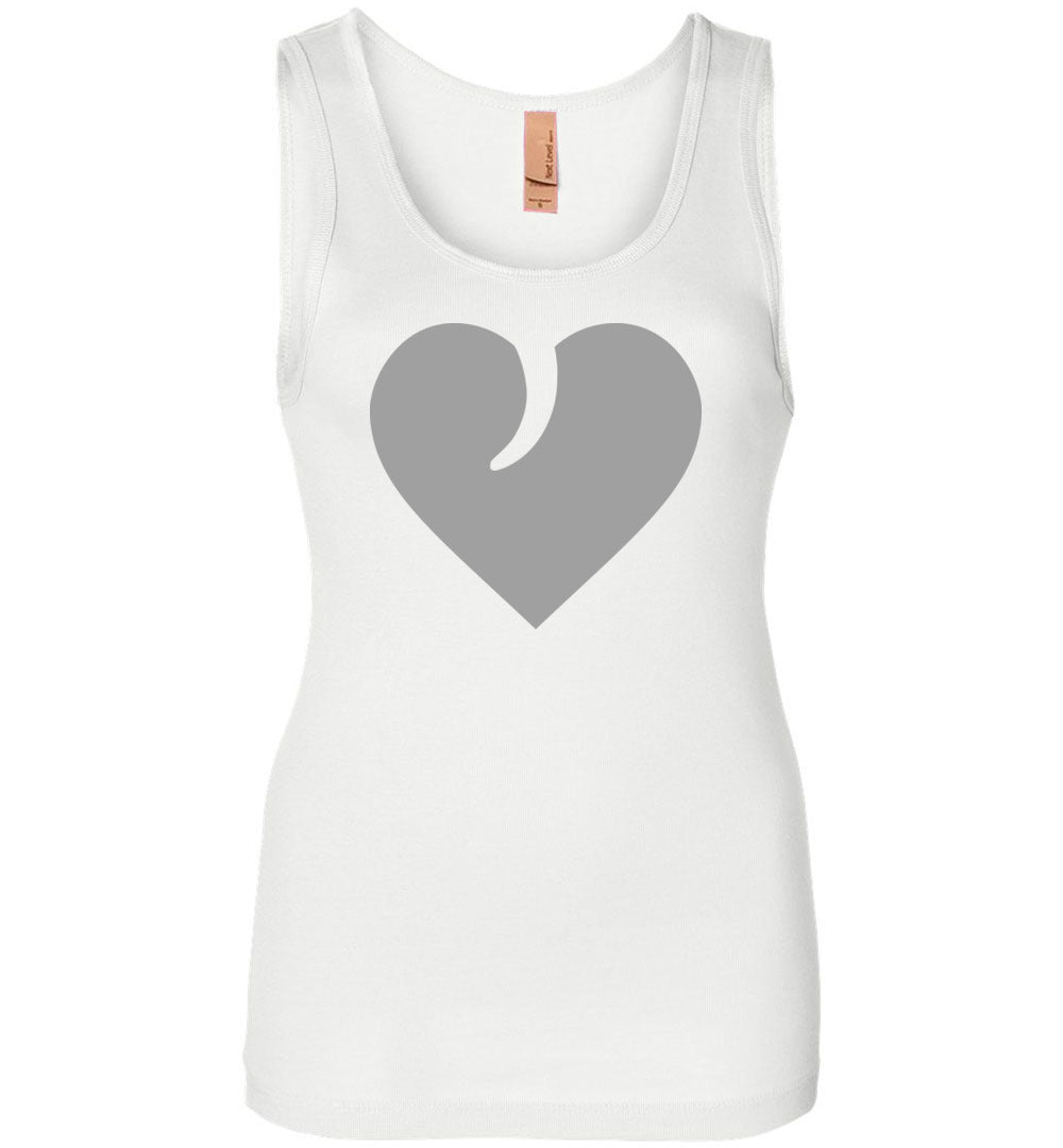 I Love Guns, Heart and Trigger - Ladies 2nd Amendment Apparel - White Tank Top