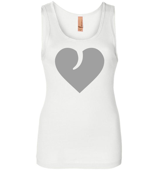 I Love Guns, Heart and Trigger - Ladies 2nd Amendment Apparel - White Tank Top