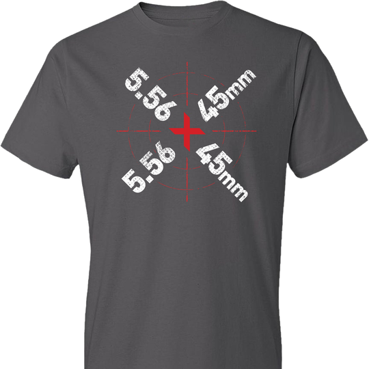 5.56 x 45mm Caliber Ammo AR-15 Shooting Gun Men's T-Shirt - Charcoal