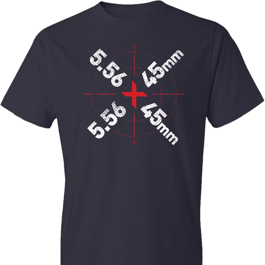 5.56 x 45mm Caliber Ammo AR-15 Shooting Gun Men's T-Shirt - Navy