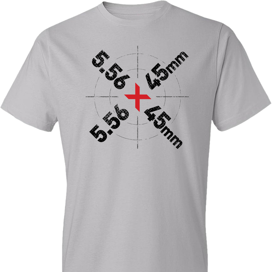 5.56 x 45mm Caliber Ammo AR-15 Shooting Gun Men's T-Shirt - Light Grey