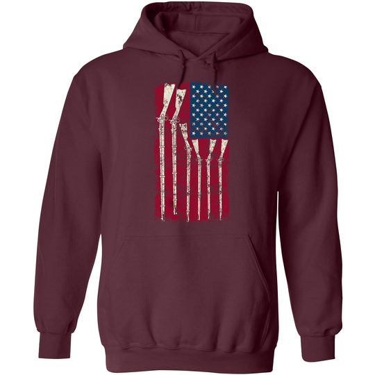 American Flag with Guns - 2nd Amendment Men's Hoodie - Maroon