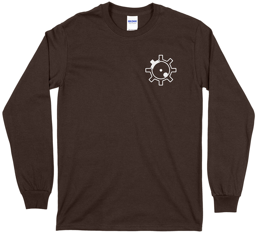 AR-15 RIfle Bolt Face Pro Gun Men's Long Sleeve T-Shirt - Dark Chocolate