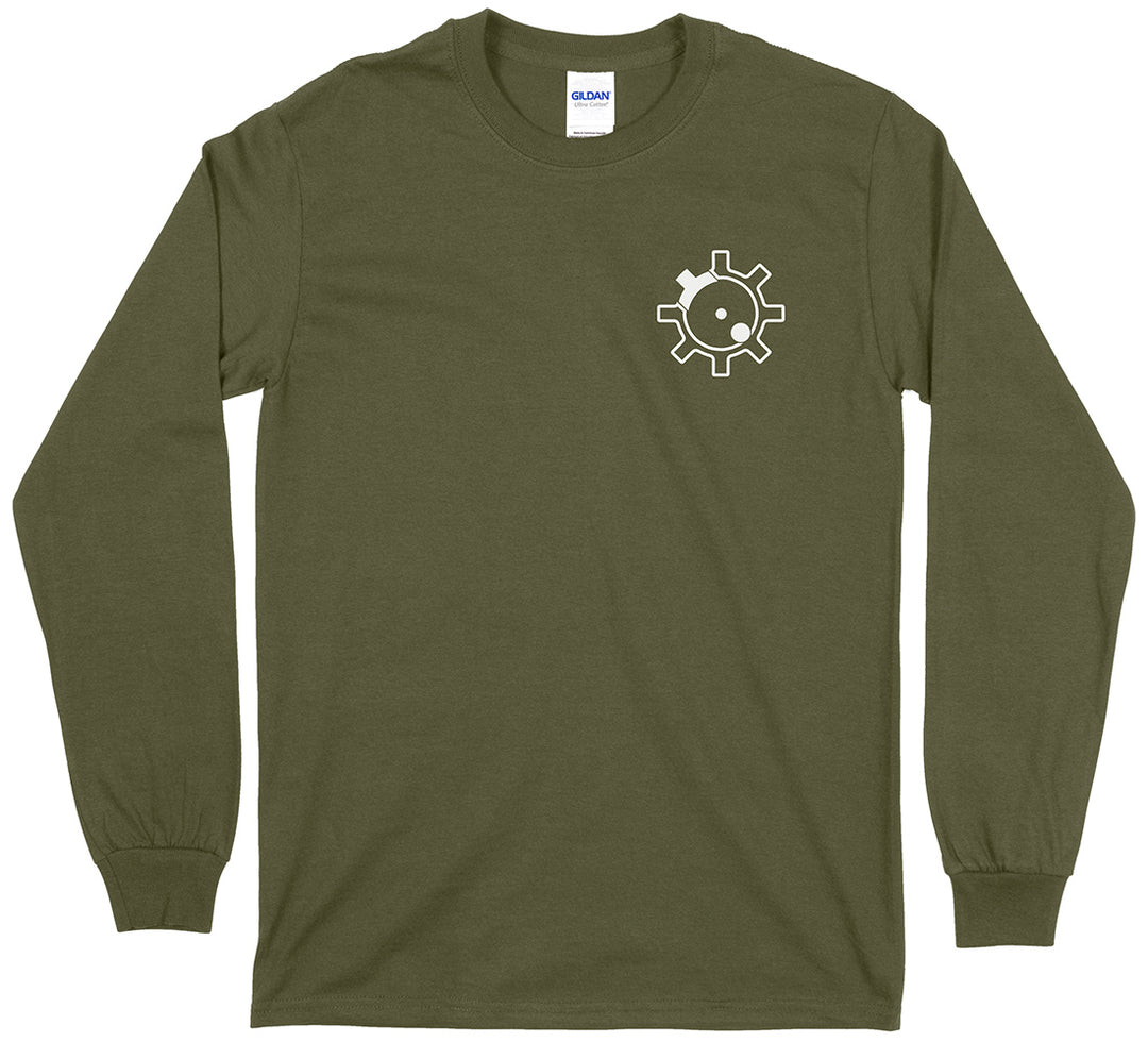 AR-15 RIfle Bolt Face Pro Gun Men's Long Sleeve T-Shirt - Military Green