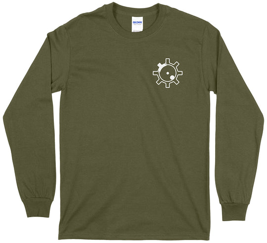 AR-15 RIfle Bolt Face Pro Gun Men's Long Sleeve T-Shirt - Military Green