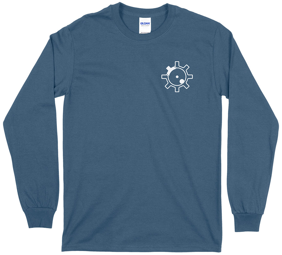 AR-15 RIfle Bolt Face Pro Gun Men's Long Sleeve T-Shirt - Indigo Blue