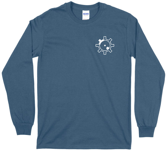 AR-15 RIfle Bolt Face Pro Gun Men's Long Sleeve T-Shirt - Indigo Blue