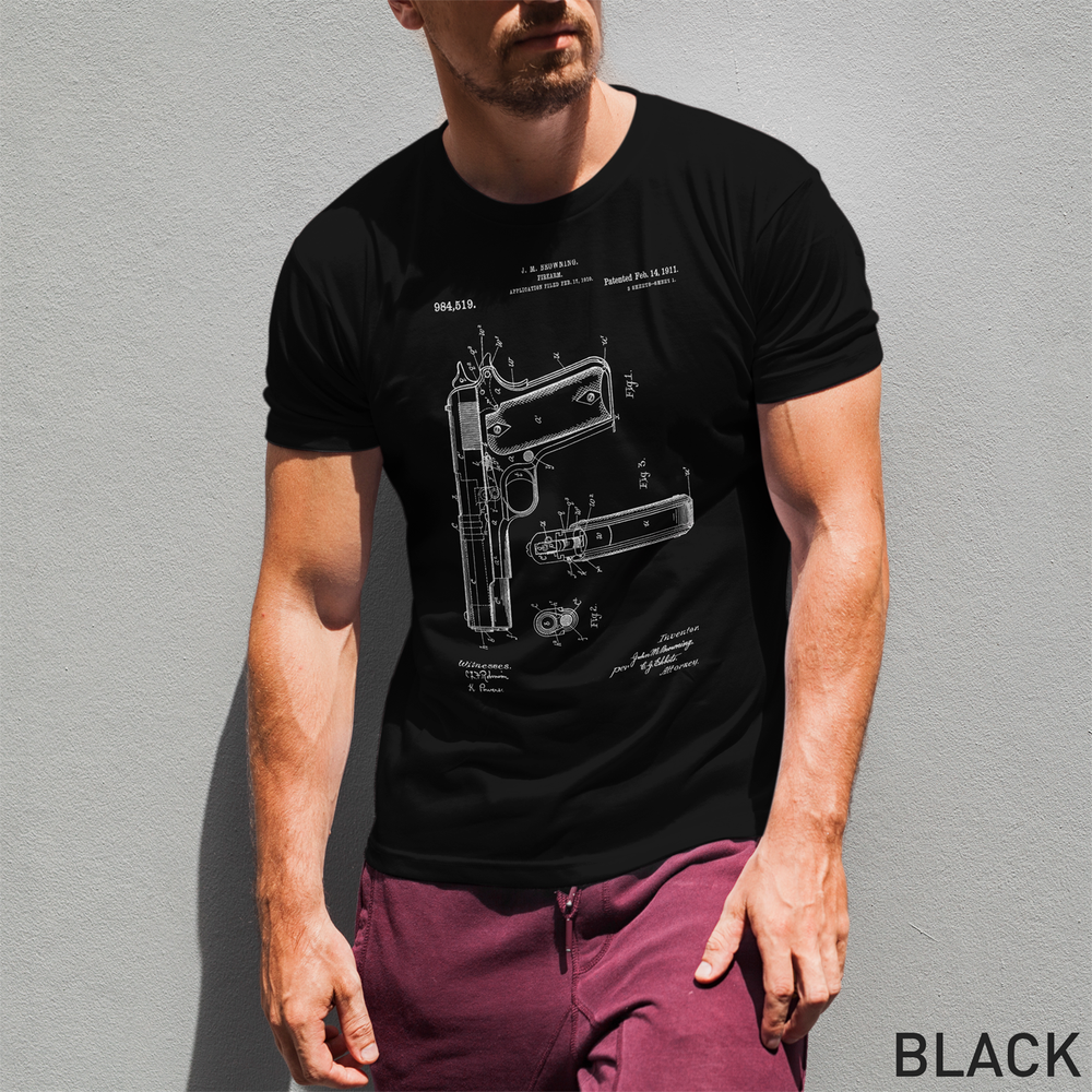 Colt Browning 1911 Handgun Patent Men's Tshirt