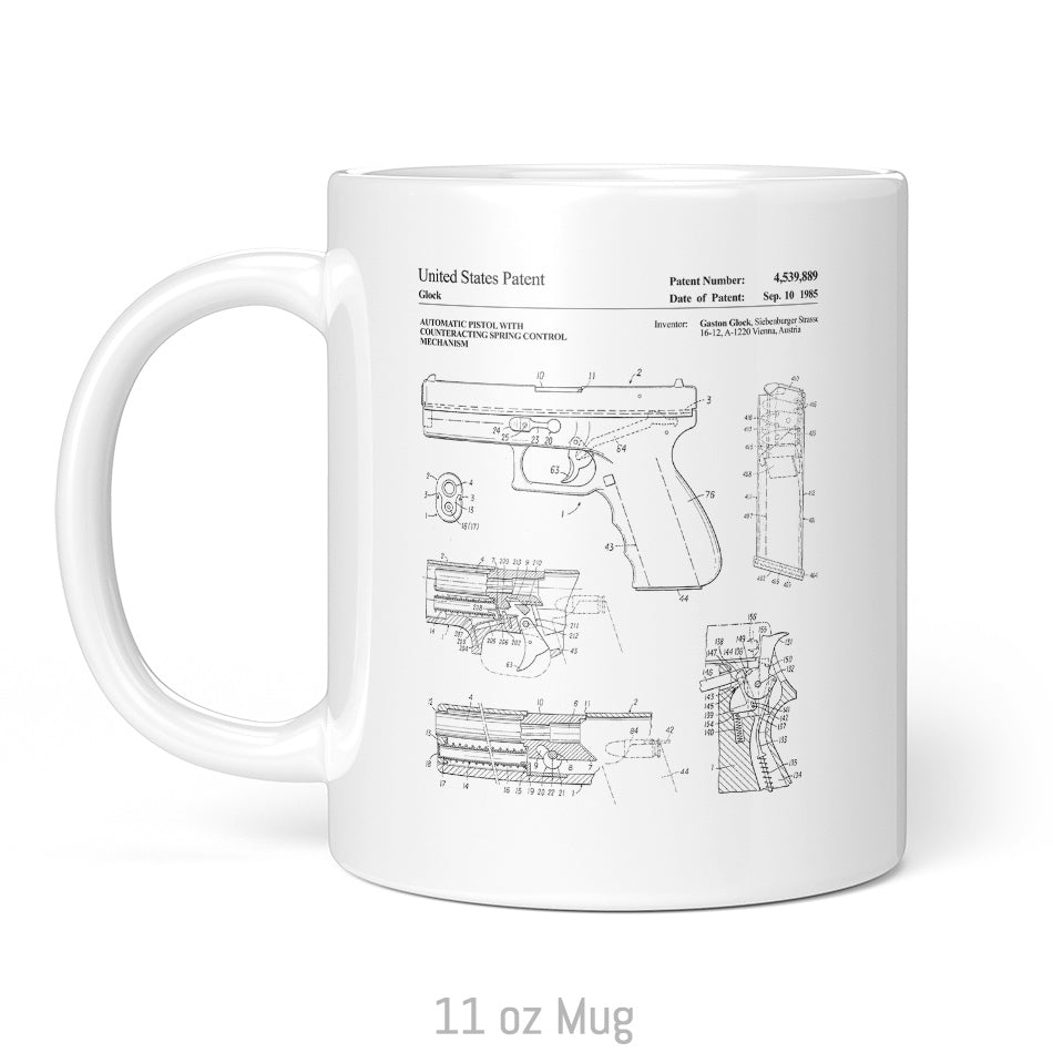 Glock Handgun Patent Mug