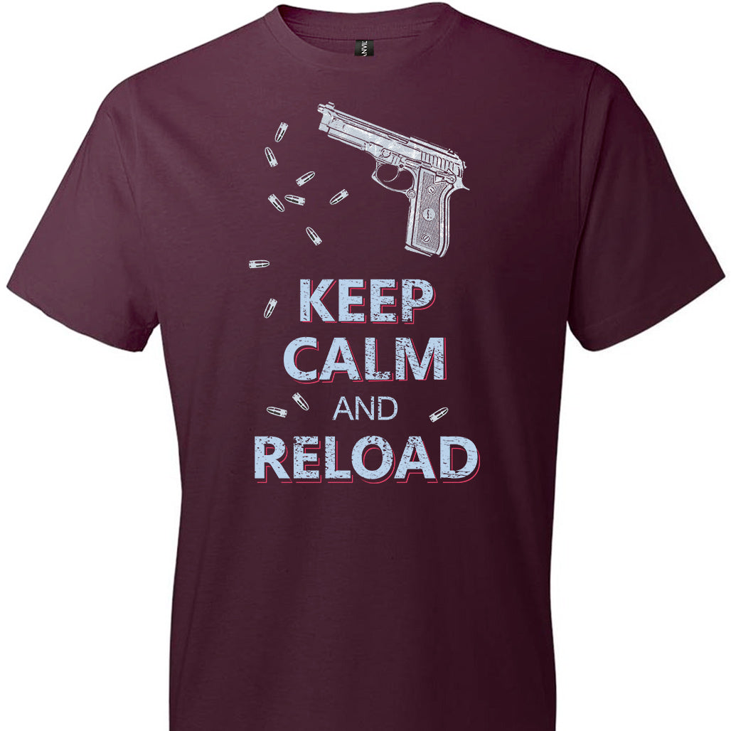 Keep Calm and Reload - Pro Gun Men's Tshirt - Maroon