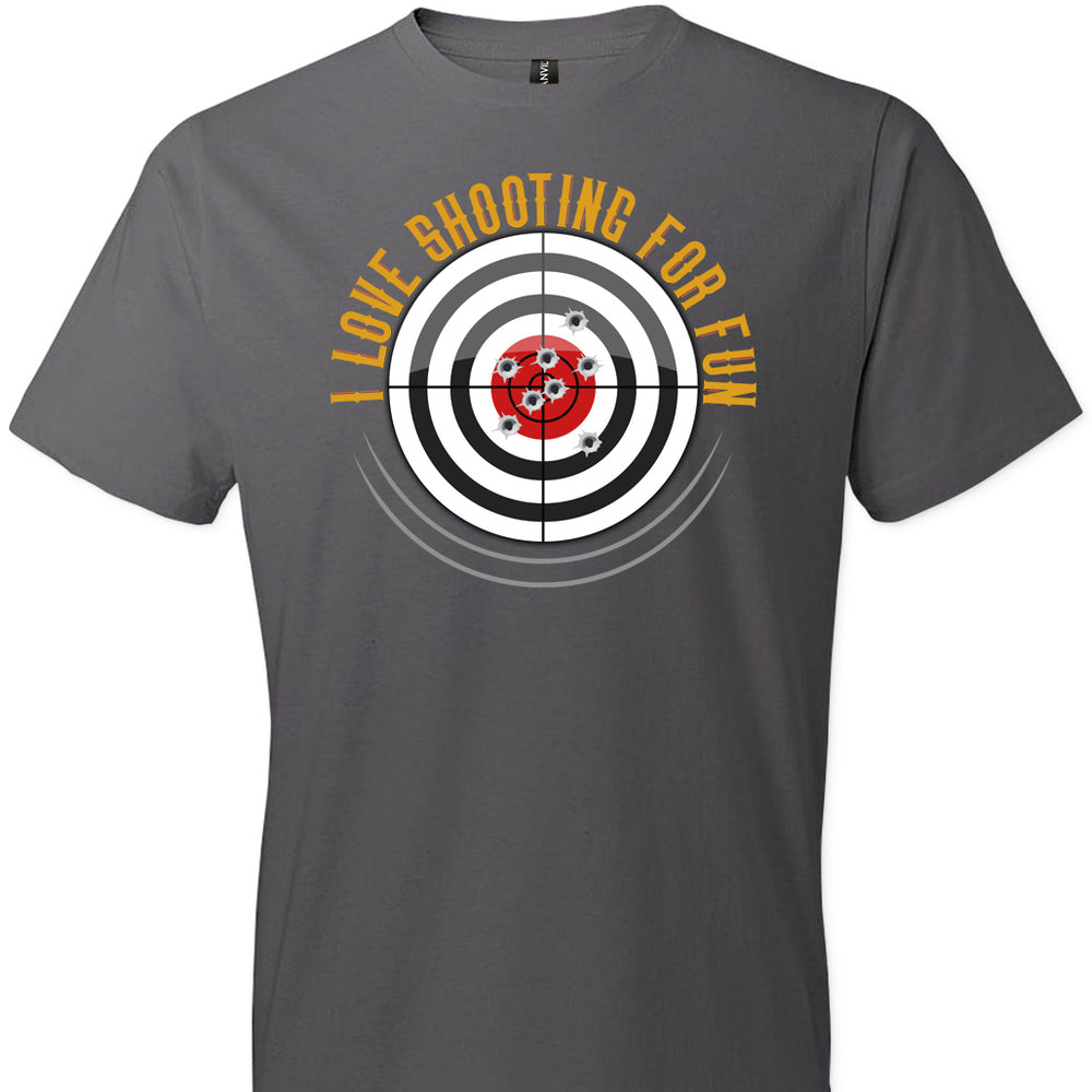 I Love Shooting for Fun - Men's Pro Gun Apparel - Charcoal T Shirts