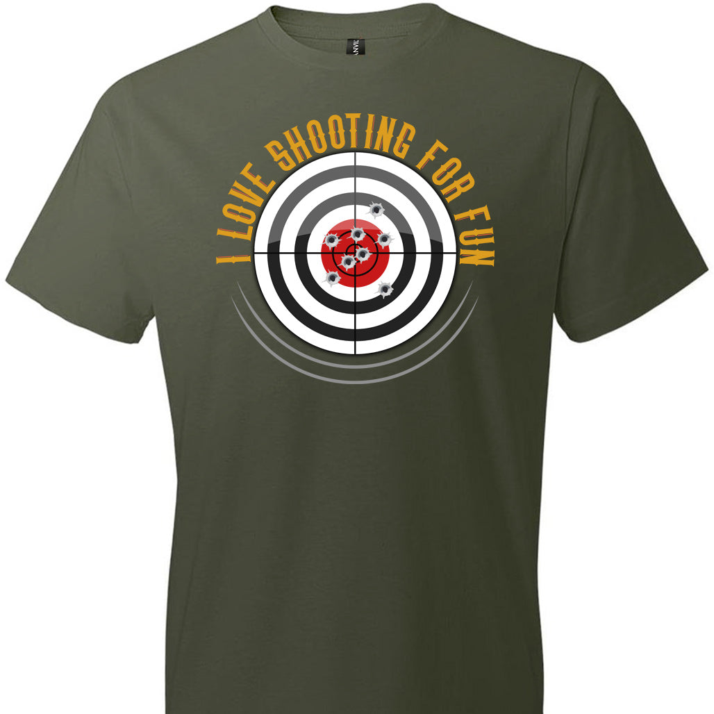 I Love Shooting for Fun - Men's Pro Gun Apparel - City Green T Shirts