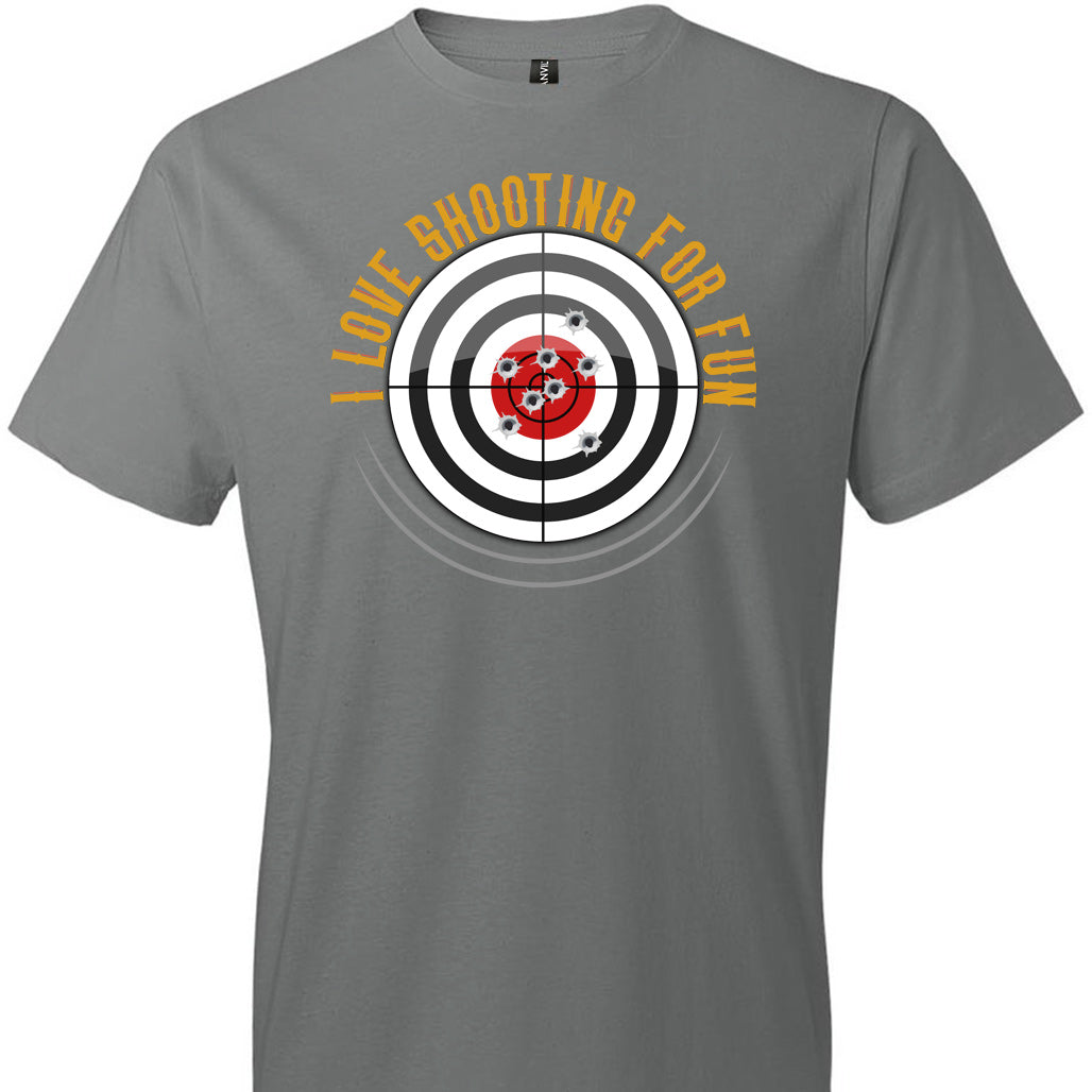 I Love Shooting for Fun - Men's Pro Gun Apparel - Grey T Shirts