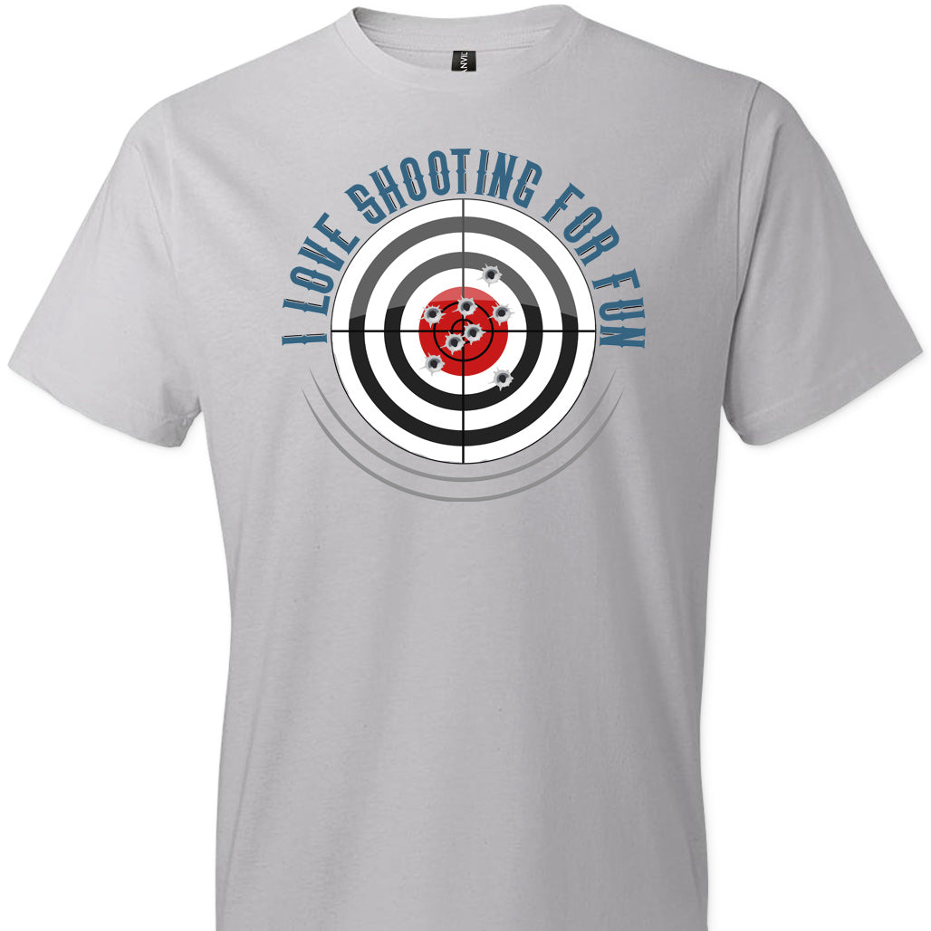 I Love Shooting for Fun - Men's Pro Gun Apparel - Silver T Shirts