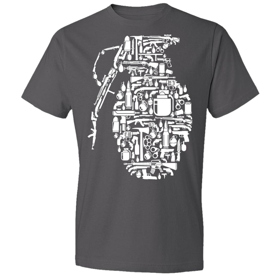 Grenade Made of Guns - Men's Shooting T-Shirt - Charcoal
