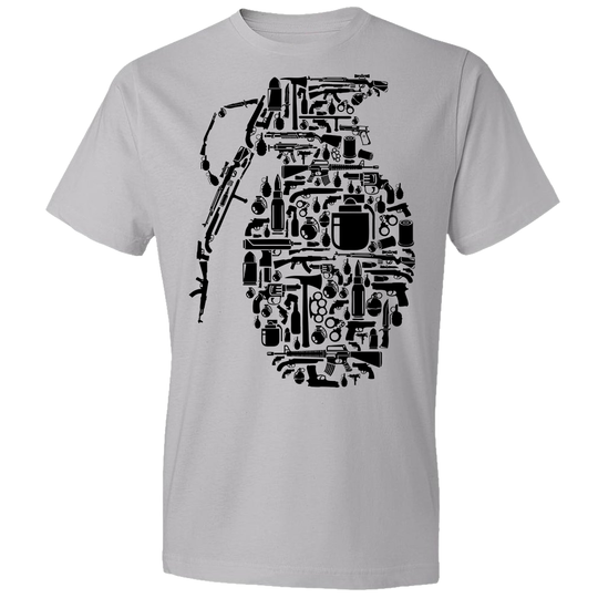 Grenade Made of Guns - Men's Shooting T-Shirt - Light Grey