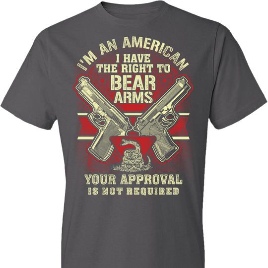 I'm an American, I Have The Right To Bear Arms - 2nd Amendment Men's Tshirt - Dark Grey