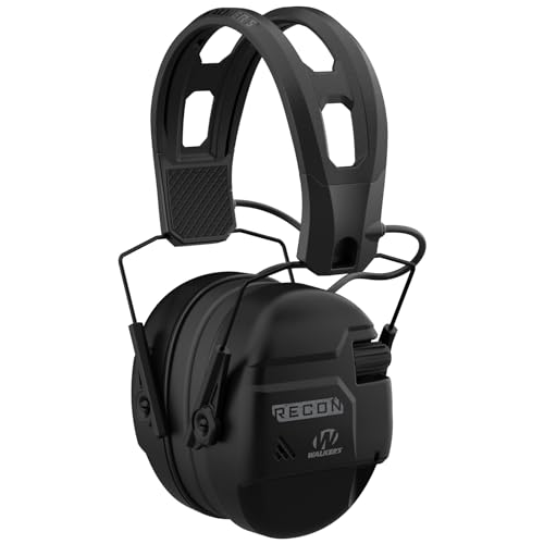 Walker's Recon Digital Muffs - Durable IPX4 Resistant Shooting Hearing Protection Electronic Muffs, 2 AAA Batteries Included