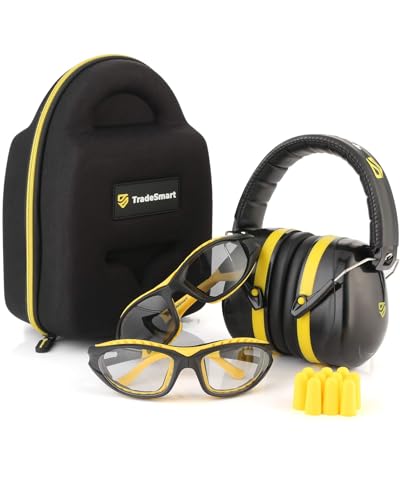 TradeSmart All-in-One Shooting Ear Protection - Comfort+ NRR 28 Earmuffs, Glasses & Earplugs + Carry Case