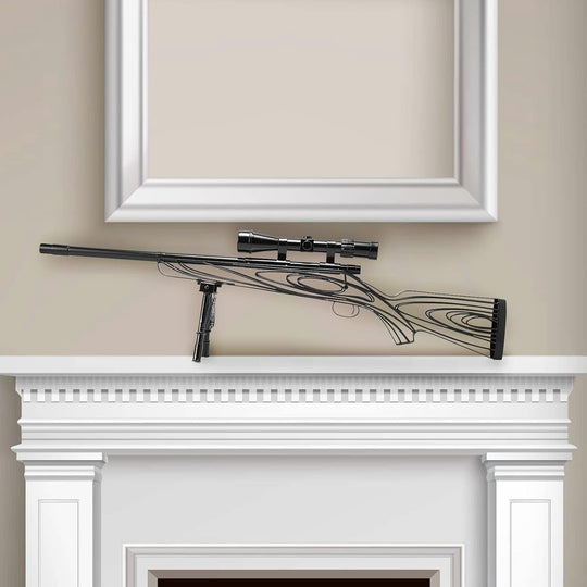 Sniper Rifle Metal Sculpture Decor