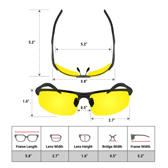 Yellow Glasses for Men/Women - Anti Fog Semi-Polarized Shooting Safety Glasses for Ultimate Eye Protection