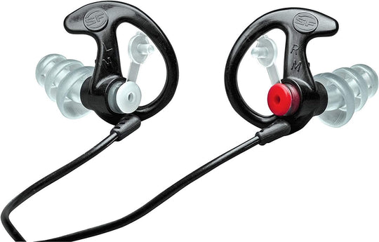 SureFire EP4 Sonic Defenders Plus filtered Earplugs, triple flanged design, reusable, Black, Medium