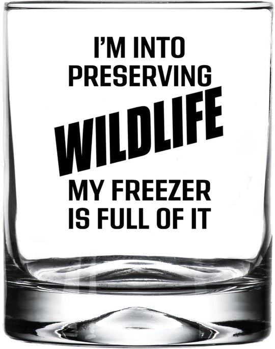 Funny Hunting Whiskey Glass - 12 oz