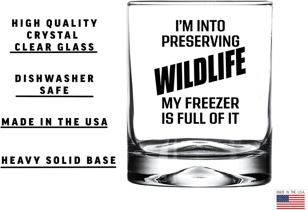 Funny Hunting Whiskey Glass - 12 oz