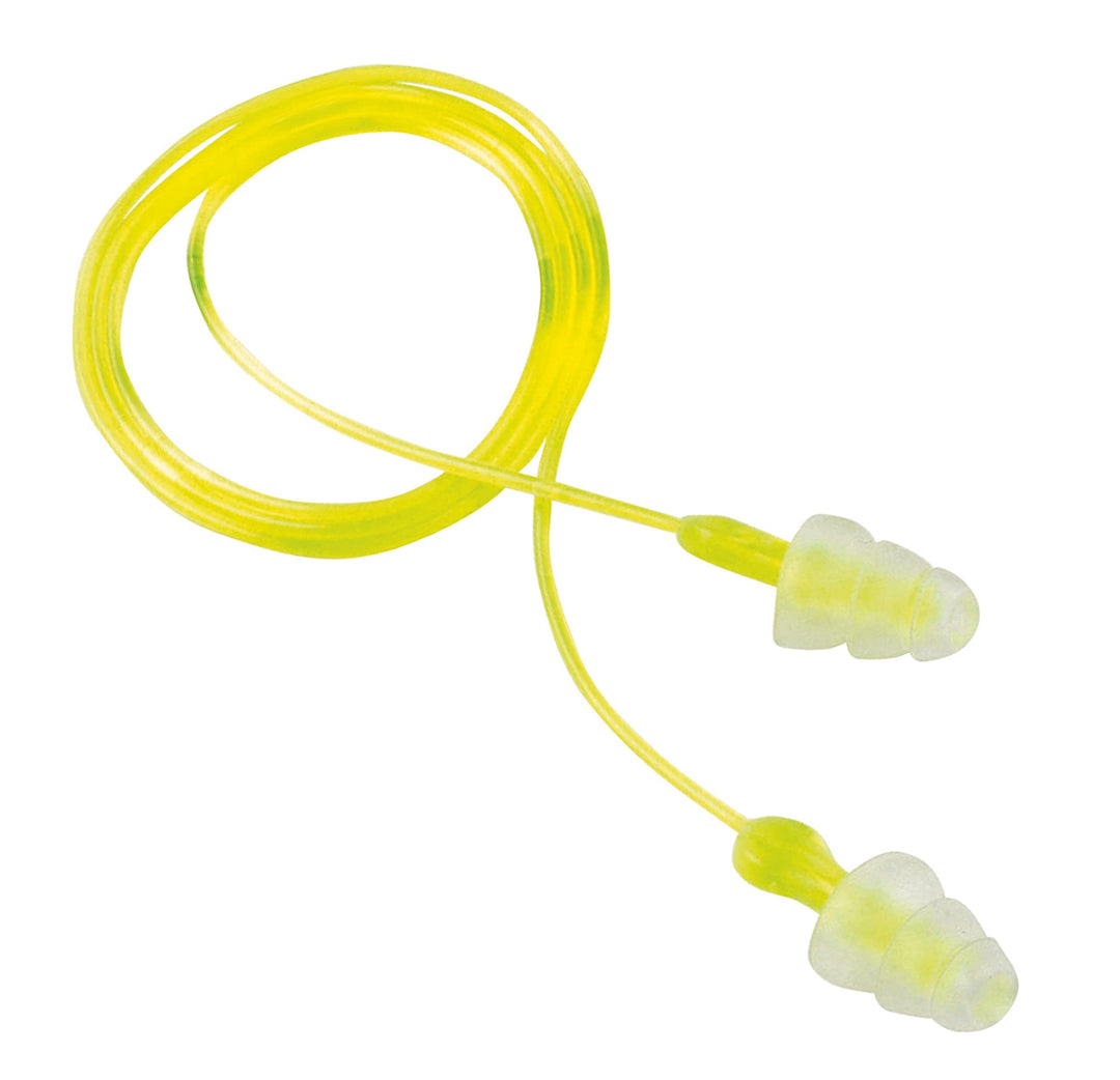 Peltor Sport Blasts Corded Disposable Earplugs 97081-10C, 2 Pair Pack, Neon Yellow