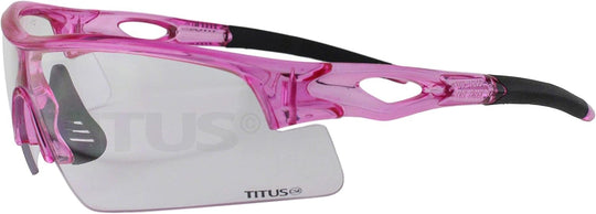 TITUS G20 All Sport Safety Glasses Shooting Eyewear Motorcycle Protection ANSI Z87+ Compliant (With Pouch, Pink Frame - Clear Lens)